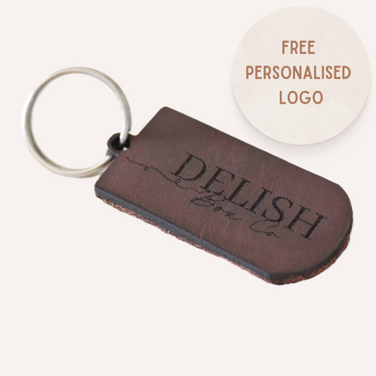 Brown Leather Engraved Key Ring | Sunshine Coast