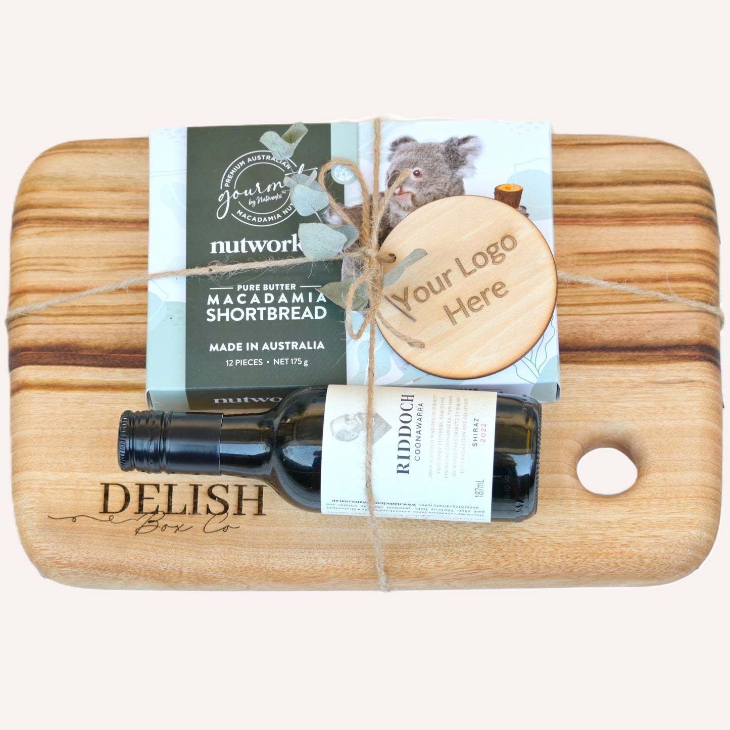 Gift Board | Wine Cutting Board and Macadamias | Sunshine Coast