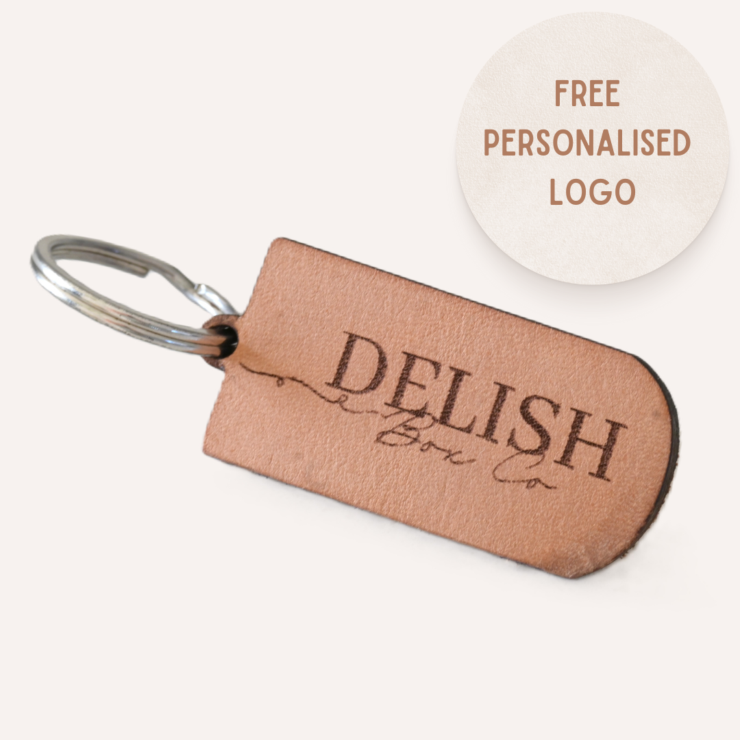 Tan or Natural Leather Key Ring | Delish Box Co Made | Sunshine Coast